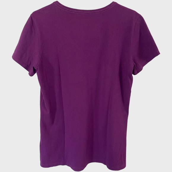 Life Is Good Simplify Crusher-Lite V-Neck Womens Medium Purple Basic Graphic Tee - Picture 3 of 12